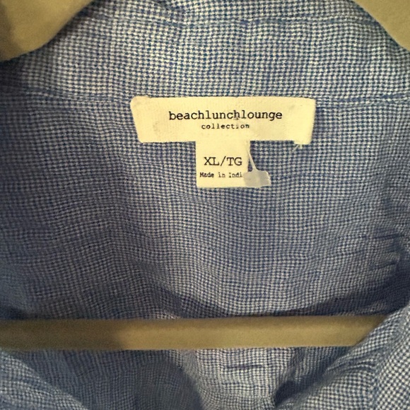 Beachlunchlounge Textured Blue Button Down Shirt - Picture 2 of 2